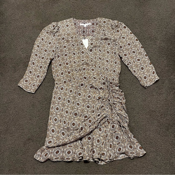 Veronica Beard Alamo Medallion Print Sill Ruffle Mini Dress NWT - Picture 5 of 11